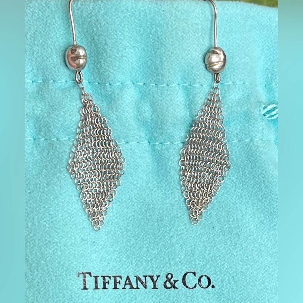 Tiffany & Co Elsa Peretti 1981 mesh earrings 925 sterling vintage